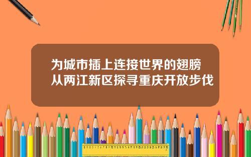 为城市插上连接世界的翅膀从两江新区探寻重庆开放步伐
