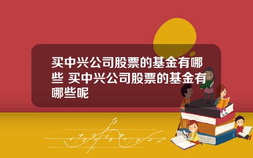 买中兴公司股票的基金有哪些 买中兴公司股票的基金有哪些呢
