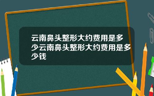 云南鼻头整形大约费用是多少云南鼻头整形大约费用是多少钱