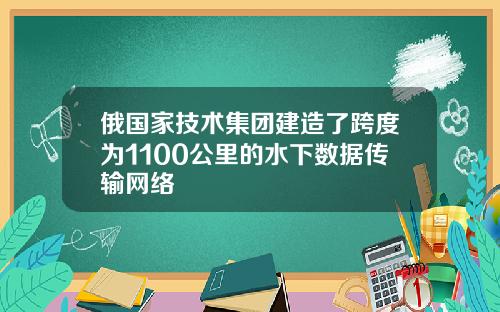 俄国家技术集团建造了跨度为1100公里的水下数据传输网络