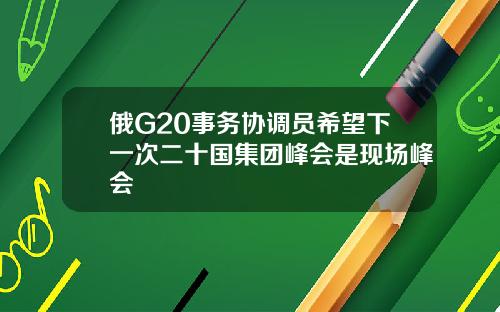 俄G20事务协调员希望下一次二十国集团峰会是现场峰会