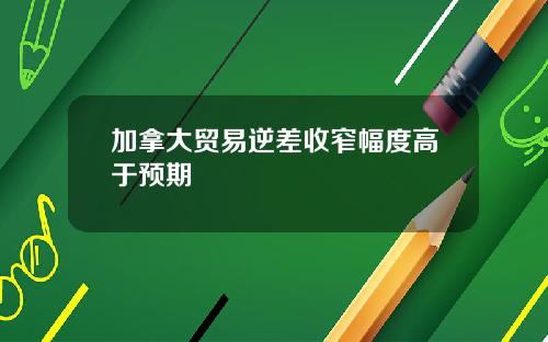 加拿大贸易逆差收窄幅度高于预期