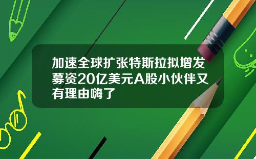 加速全球扩张特斯拉拟增发募资20亿美元A股小伙伴又有理由嗨了