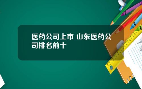 医药公司上市 山东医药公司排名前十