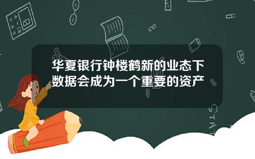 华夏银行钟楼鹤新的业态下数据会成为一个重要的资产