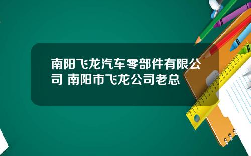 南阳飞龙汽车零部件有限公司 南阳市飞龙公司老总
