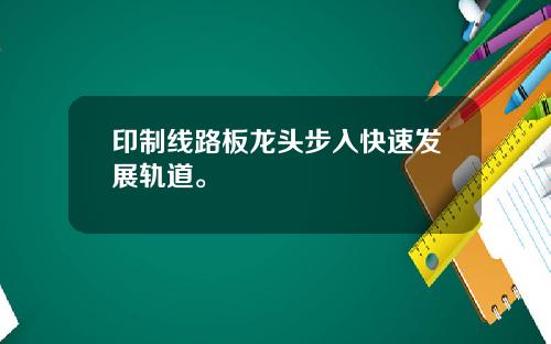 印制线路板龙头步入快速发展轨道。