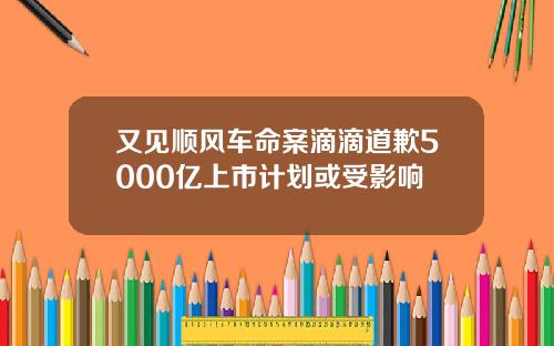 又见顺风车命案滴滴道歉5000亿上市计划或受影响