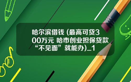 哈尔滨借钱 (最高可贷300万元 哈市创业担保贷款“不见面”就能办)_1
