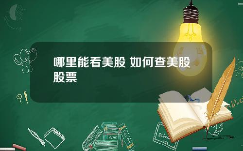 哪里能看美股 如何查美股股票