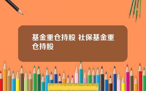 基金重仓持股 社保基金重仓持股
