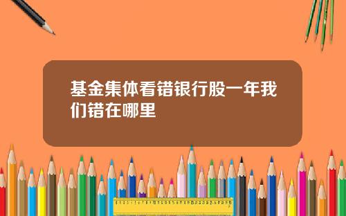 基金集体看错银行股一年我们错在哪里