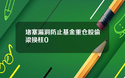 堵塞漏洞防止基金重仓股偷梁换柱0