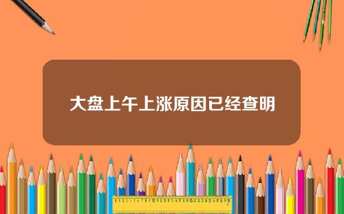 大盘上午上涨原因已经查明