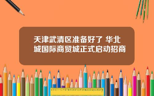 天津武清区准备好了 华北城国际商贸城正式启动招商