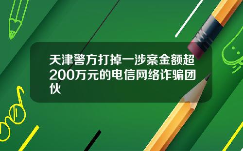 天津警方打掉一涉案金额超200万元的电信网络诈骗团伙