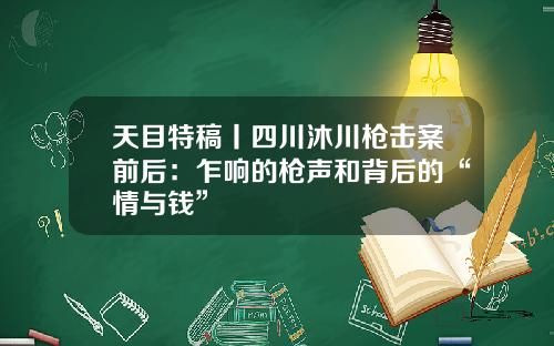 天目特稿丨四川沐川枪击案前后：乍响的枪声和背后的“情与钱”