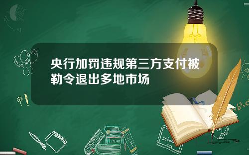 央行加罚违规第三方支付被勒令退出多地市场