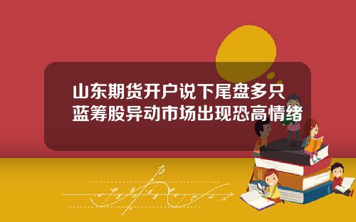 山东期货开户说下尾盘多只蓝筹股异动市场出现恐高情绪