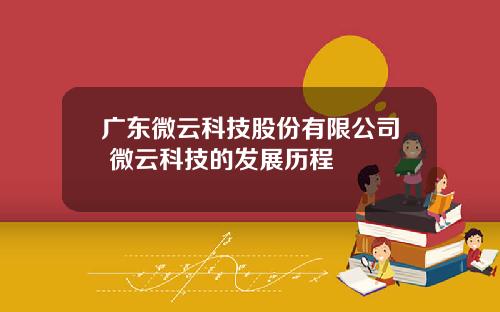 广东微云科技股份有限公司 微云科技的发展历程