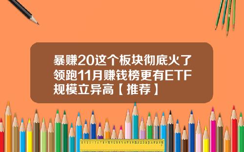 暴赚20这个板块彻底火了领跑11月赚钱榜更有ETF规模立异高【推荐】