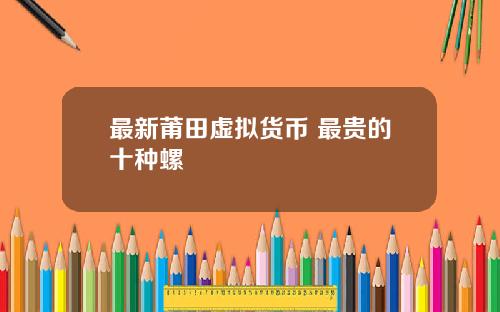 最新莆田虚拟货币 最贵的十种螺