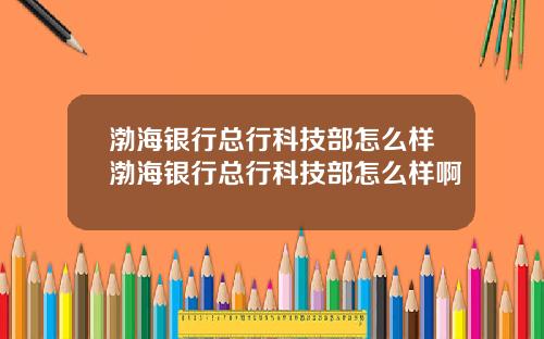 渤海银行总行科技部怎么样渤海银行总行科技部怎么样啊