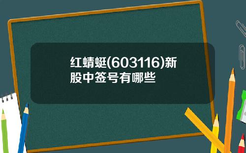 红蜻蜓(603116)新股中签号有哪些
