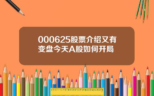 000625股票介绍又有变盘今天A股如何开局