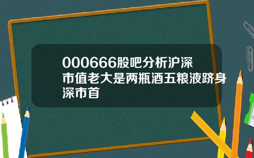 000666股吧分析沪深市值老大是两瓶酒五粮液跻身深市首