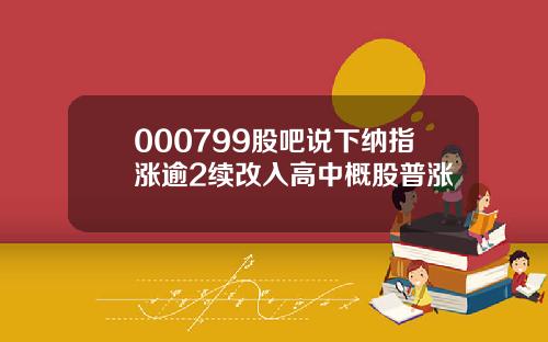 000799股吧说下纳指涨逾2续改入高中概股普涨