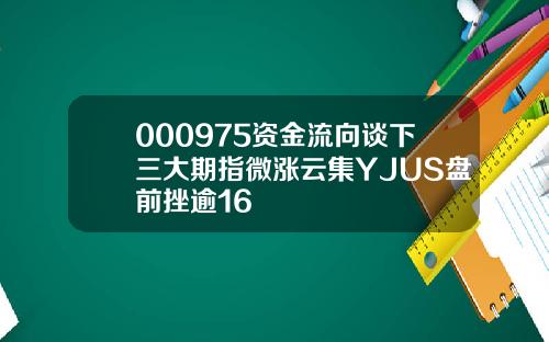 000975资金流向谈下三大期指微涨云集YJUS盘前挫逾16