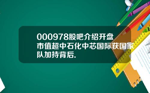 000978股吧介绍开盘市值超中石化中芯国际获国家队加持背后.