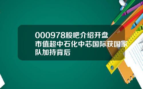 000978股吧介绍开盘市值超中石化中芯国际获国家队加持背后