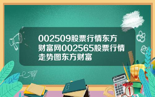 002509股票行情东方财富网002565股票行情走势图东方财富