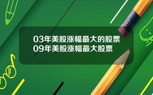 03年美股涨幅最大的股票09年美股涨幅最大股票
