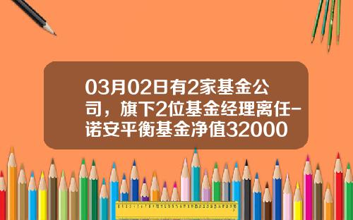03月02日有2家基金公司，旗下2位基金经理离任-诺安平衡基金净值320001