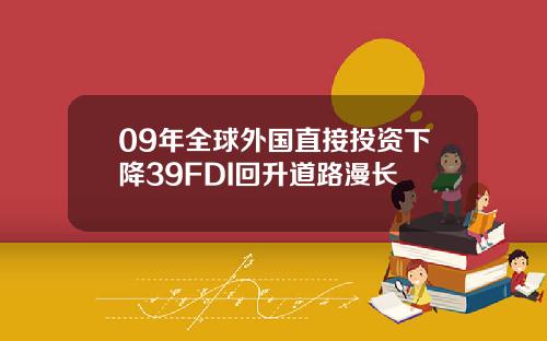 09年全球外国直接投资下降39FDI回升道路漫长