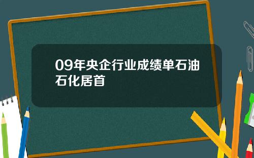 09年央企行业成绩单石油石化居首