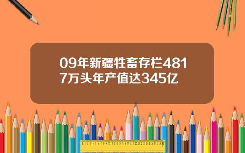 09年新疆牲畜存栏4817万头年产值达345亿