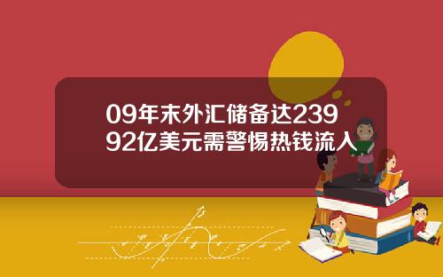 09年末外汇储备达23992亿美元需警惕热钱流入