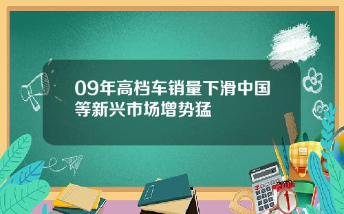 09年高档车销量下滑中国等新兴市场增势猛