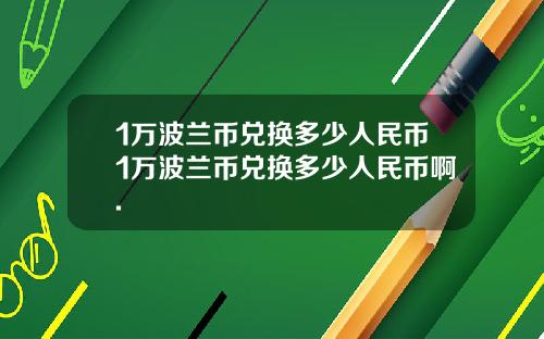 1万波兰币兑换多少人民币1万波兰币兑换多少人民币啊.