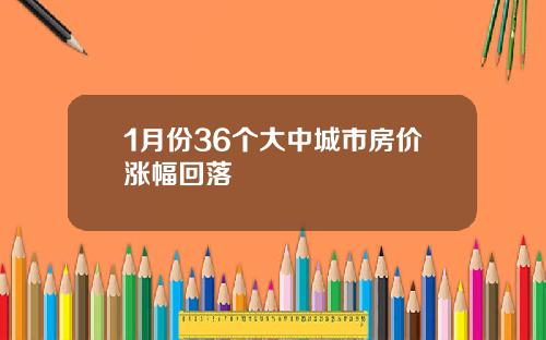 1月份36个大中城市房价涨幅回落