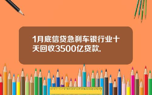 1月底信贷急刹车银行业十天回收3500亿贷款.