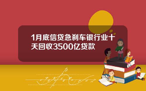 1月底信贷急刹车银行业十天回收3500亿贷款