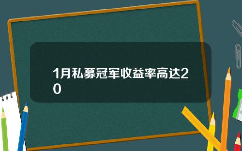 1月私募冠军收益率高达20