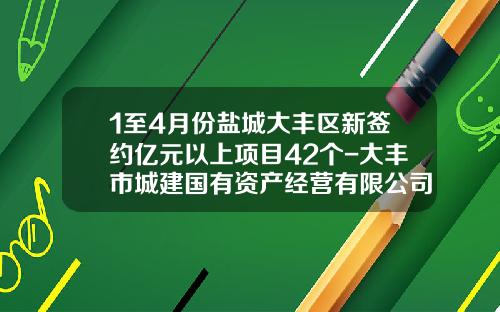1至4月份盐城大丰区新签约亿元以上项目42个-大丰市城建国有资产经营有限公司