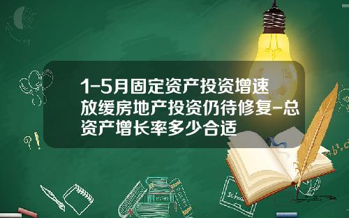 1-5月固定资产投资增速放缓房地产投资仍待修复-总资产增长率多少合适