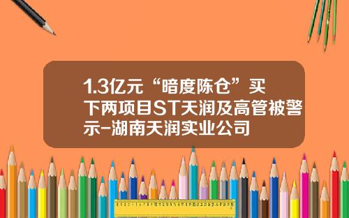 1.3亿元“暗度陈仓”买下两项目ST天润及高管被警示-湖南天润实业公司